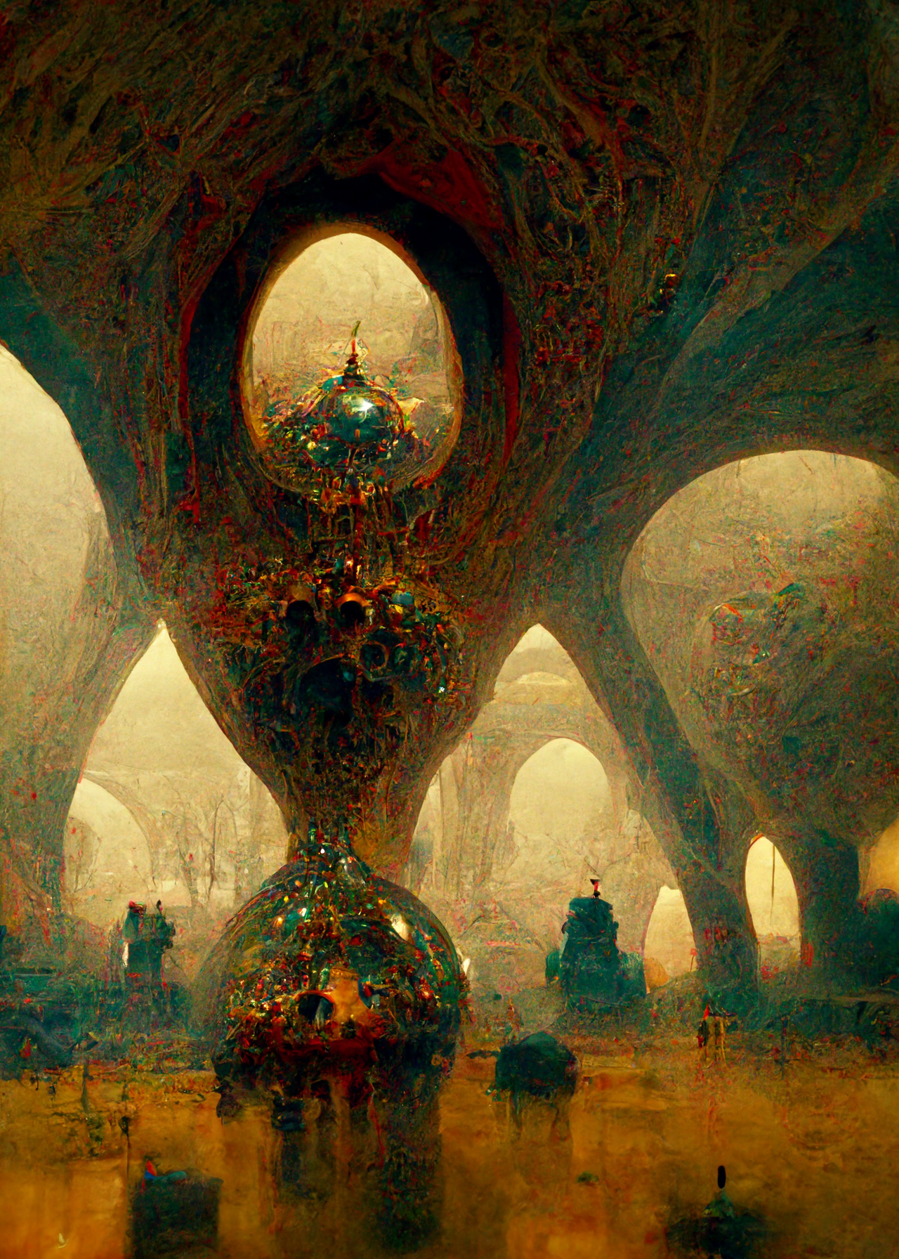 revelational art Fractal_shiny_vaulted_dome_selenite_colour_detailed_s3