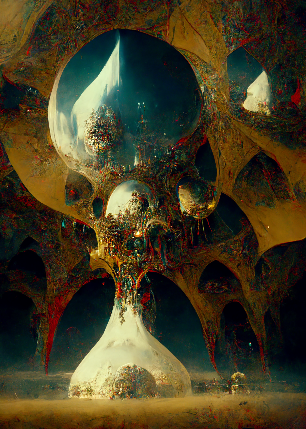 revelational art Fractal_shiny_vaulted_dome_selenite_colour_detailed_s4