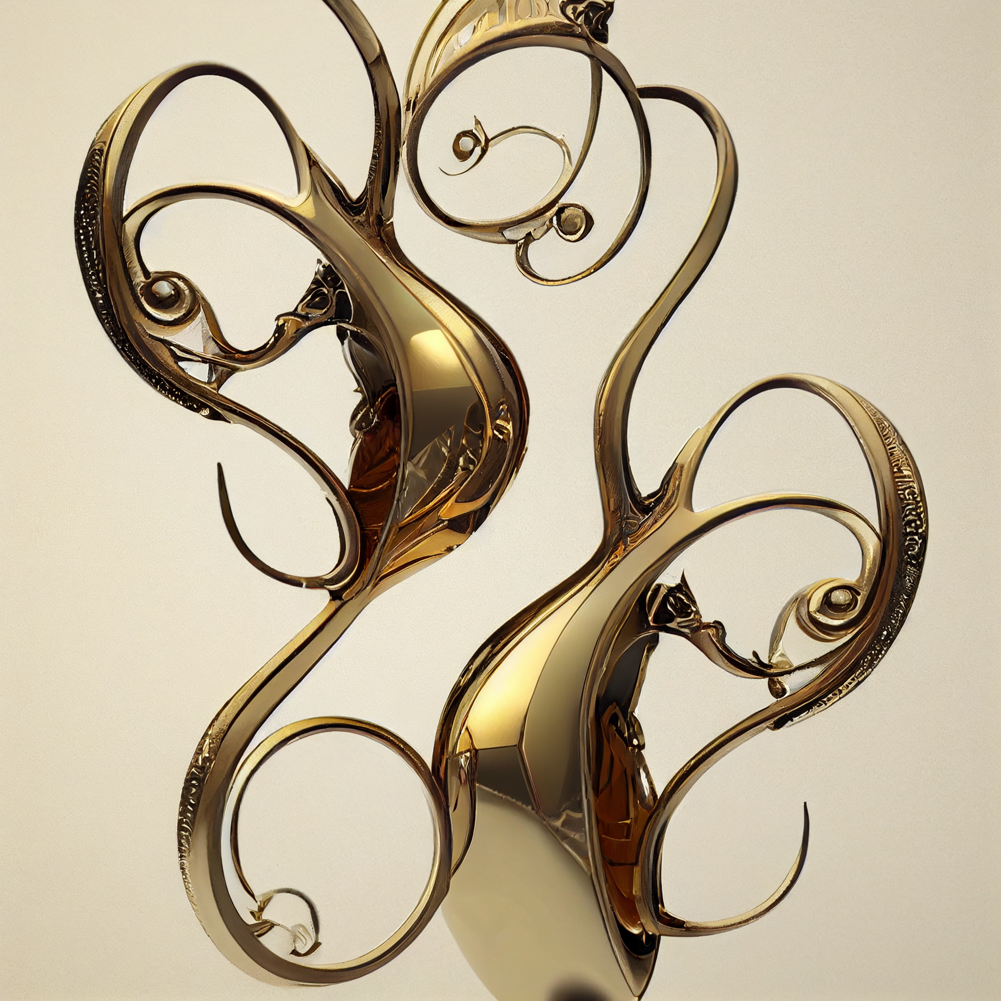 revelational art gold_chrome_metal_filigree_8k_unreal_render_cgstation2