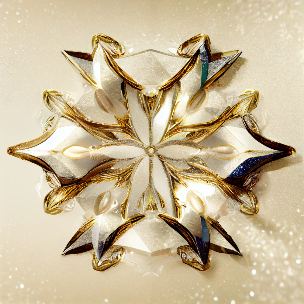 Gold Chrome Metal Filigree And Crystal Pearl Inlay 8k7