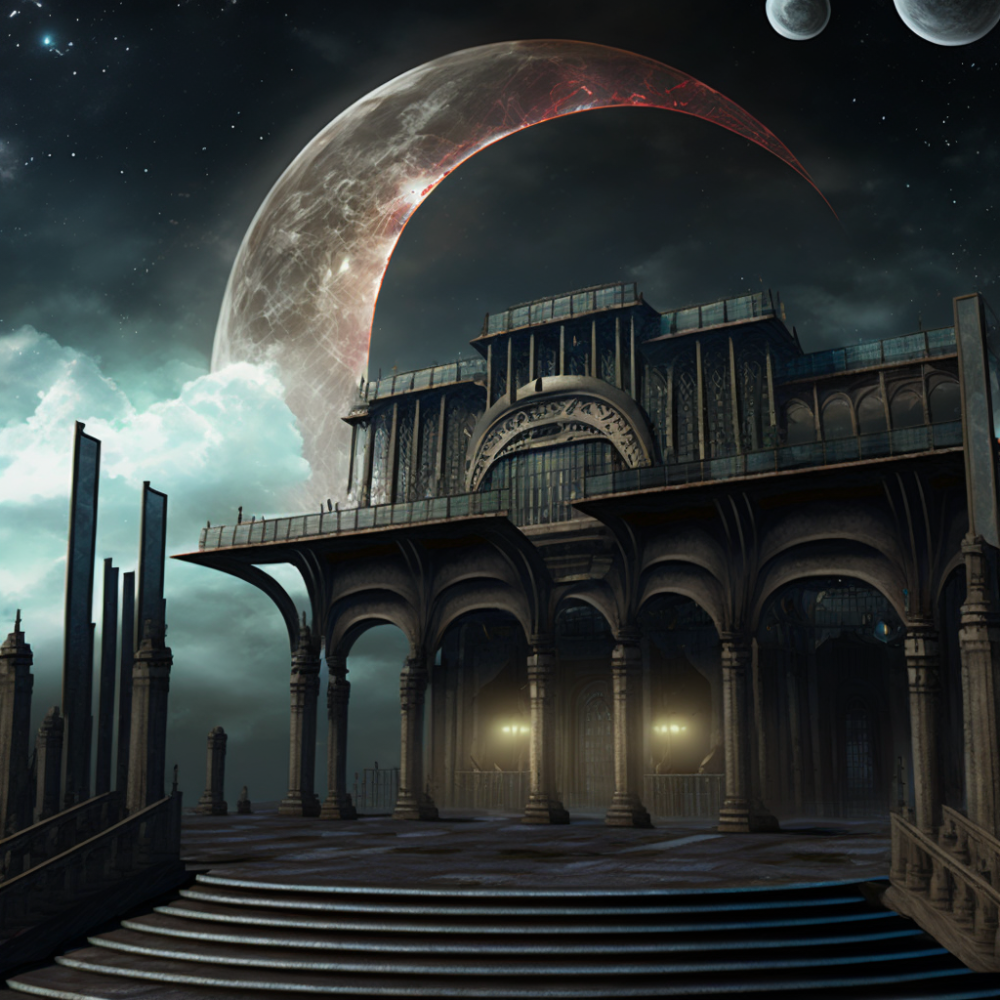 Magepunk Post Apocaliptic Shooting Star Moon Architec1