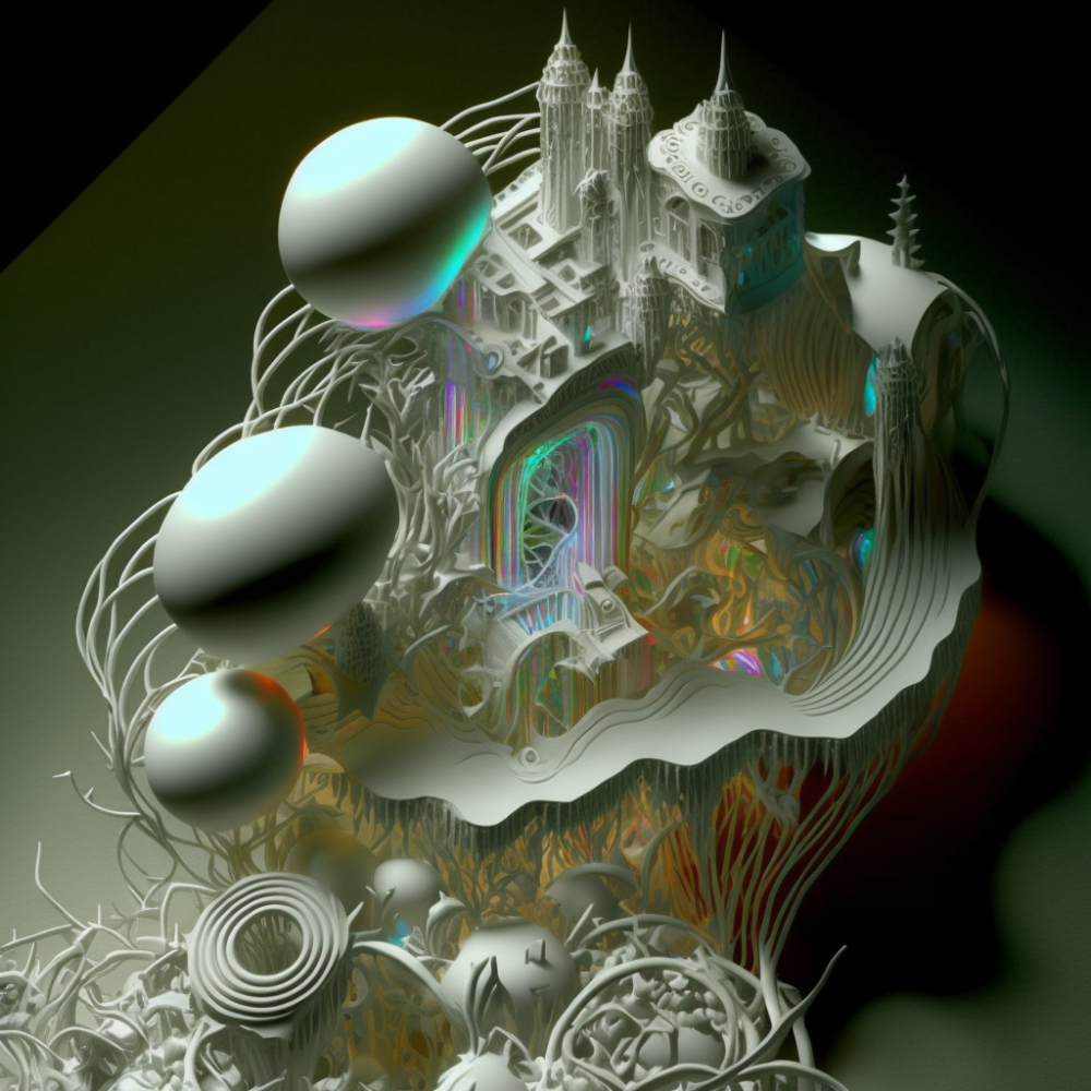 Isometric Paper Art Organic Highly Detailed1