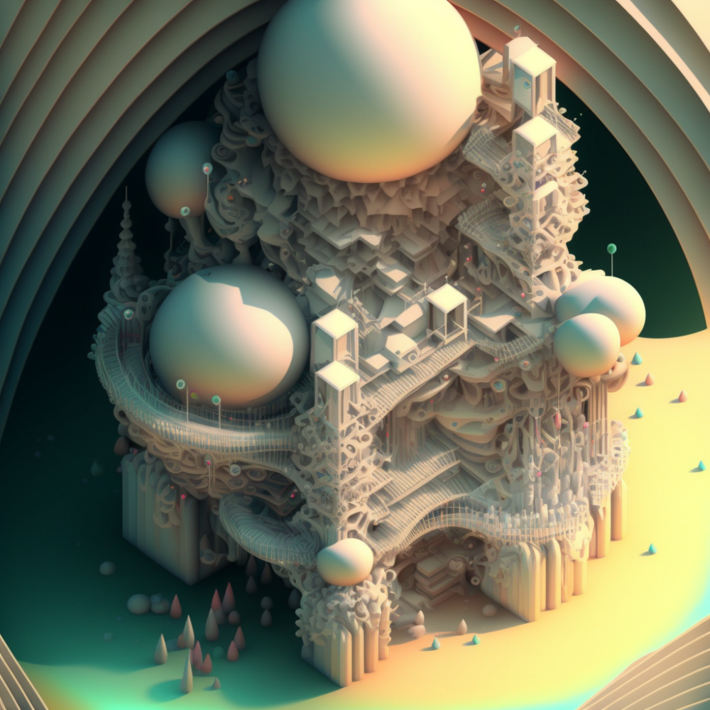 Isometric Paper Art Organic Highly Detailed Mandelbul5