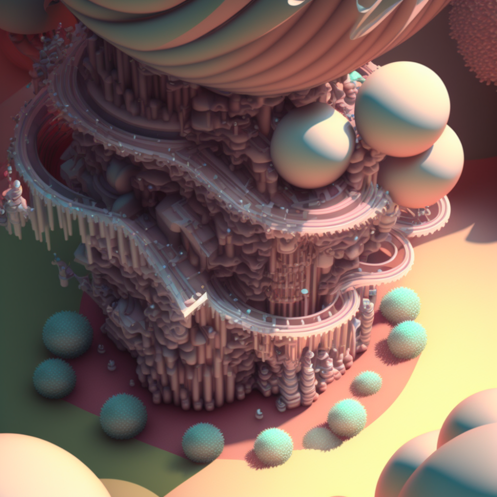 Octane Render 8k Isometric Paper Art Organic Highly D1