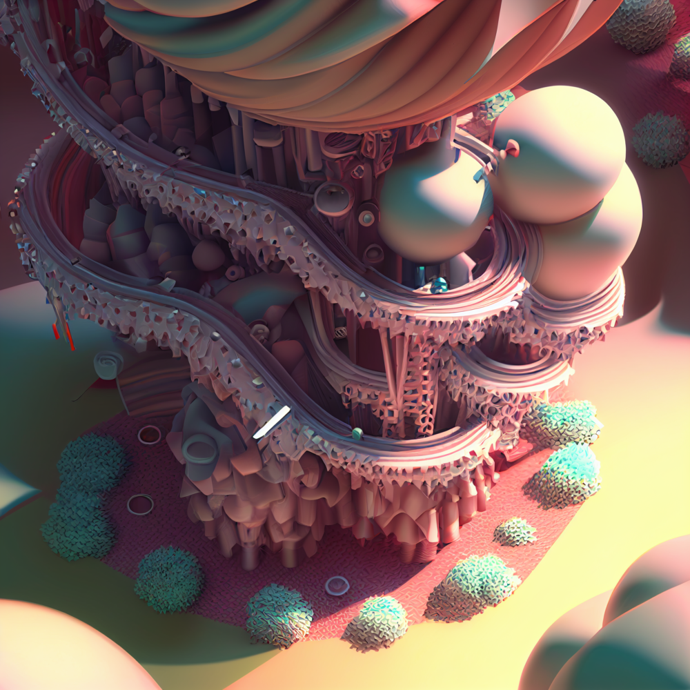 Octane Render 8k Isometric Paper Art Organic Highly D3