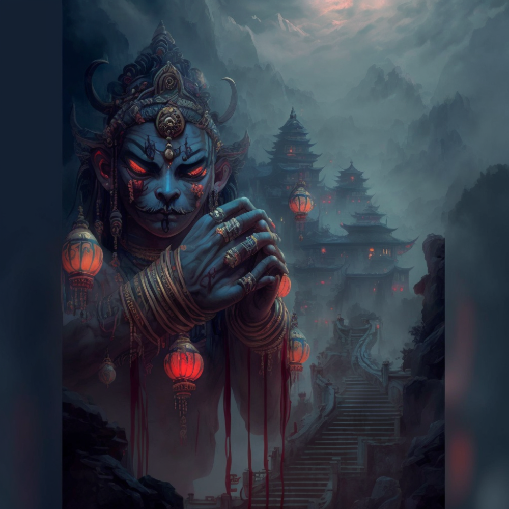 Mudra Shiva Hand Face Style Godrays Dof Matte Paintin2