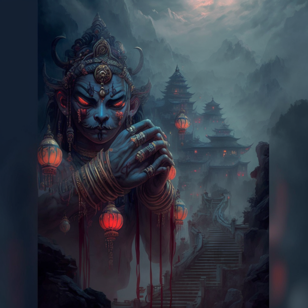 revelational art mudra_shiva_hand_face_style_godrays_dof_matte_paintin2