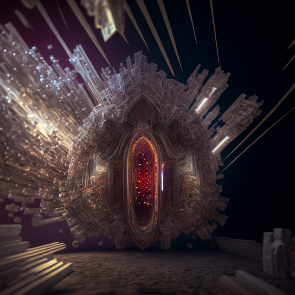 Rouge Crystalline Objects Glowing Abstract Octane Ren3