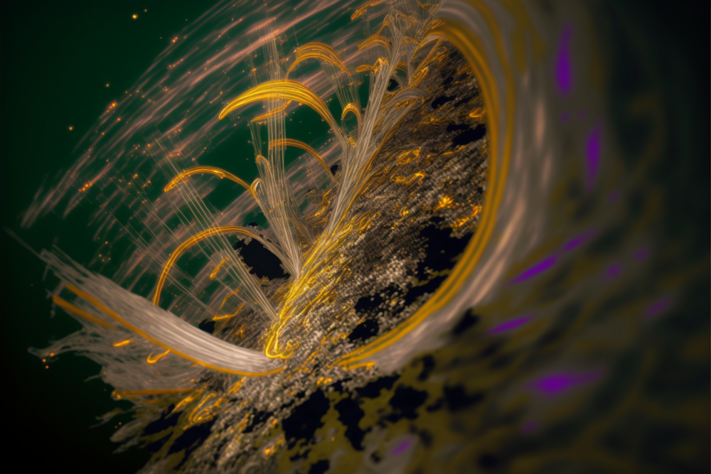 Filigree Gold Fibre Optic Explosion. Otherworldly Anc2