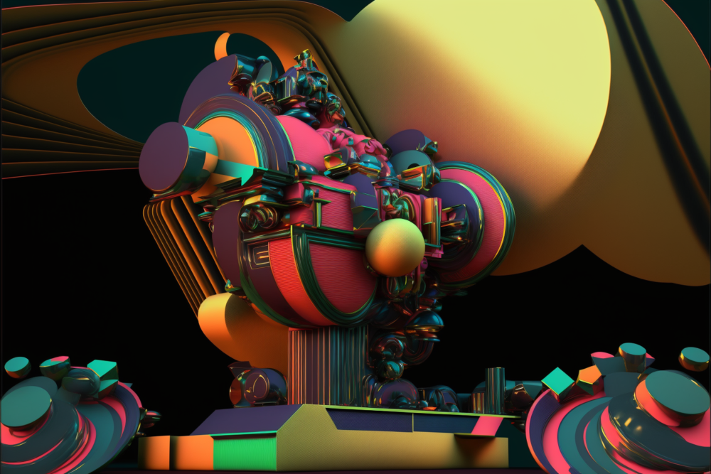 Colorful Abstract Ray Traced Orthographic1
