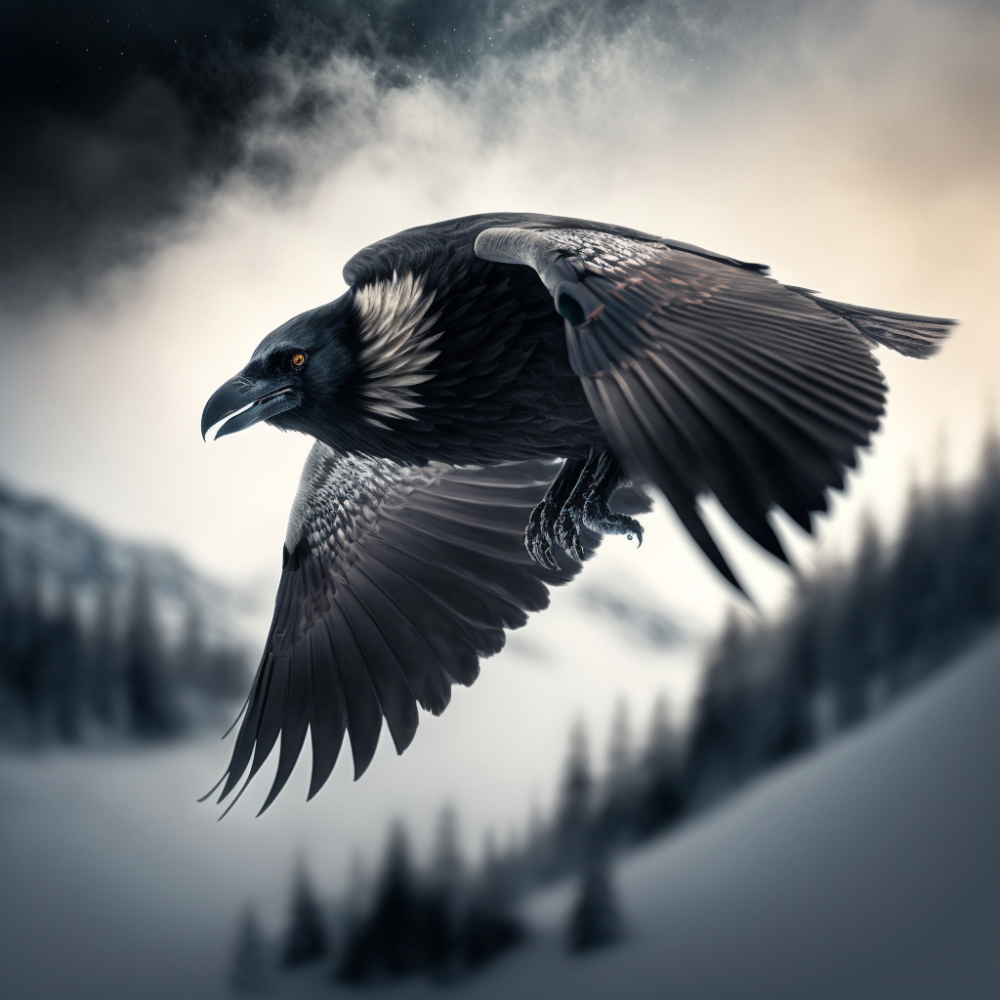 Stark_White_Sky_Raven_Flying_Across1