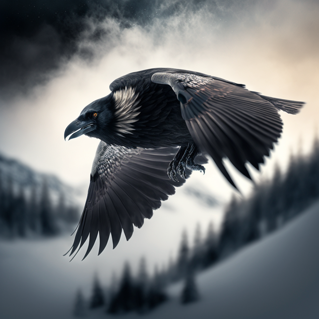 revelational art stark_white_sky_raven_flying_across1