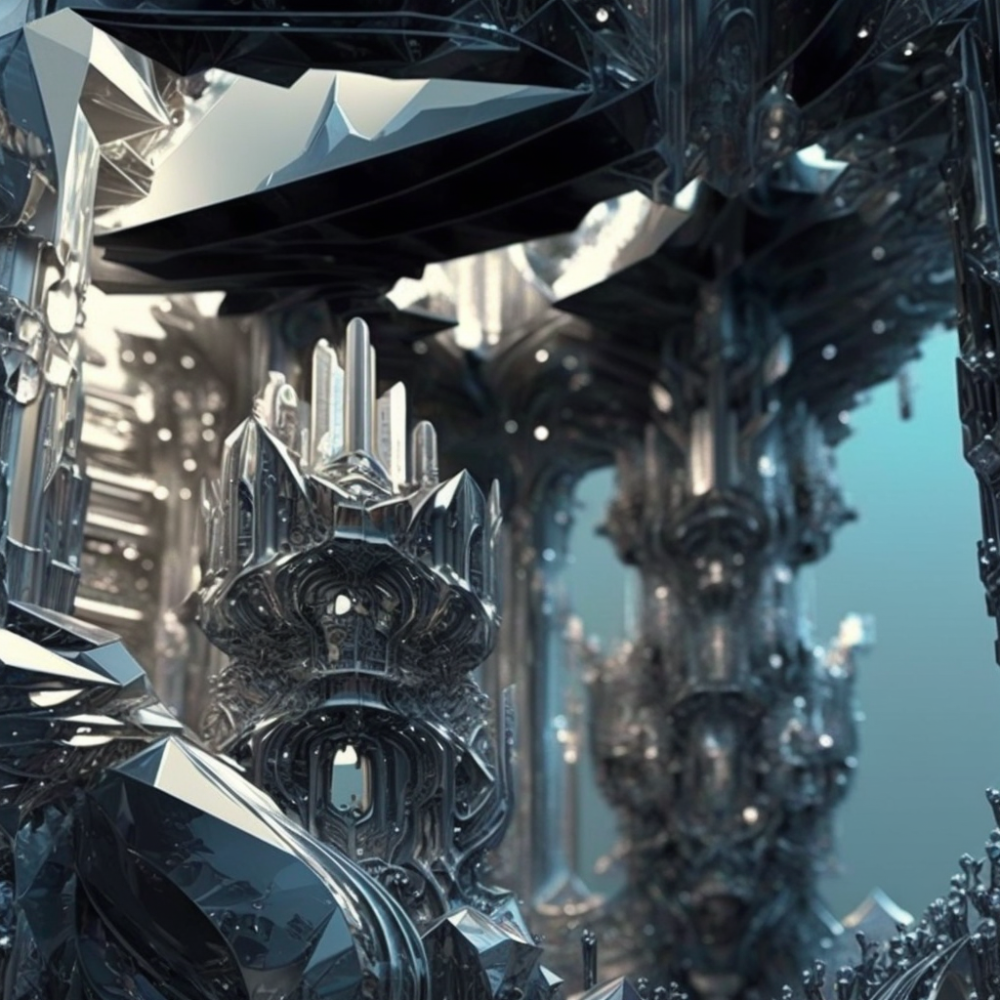 Crystalline Silverwork Sci Fi C1