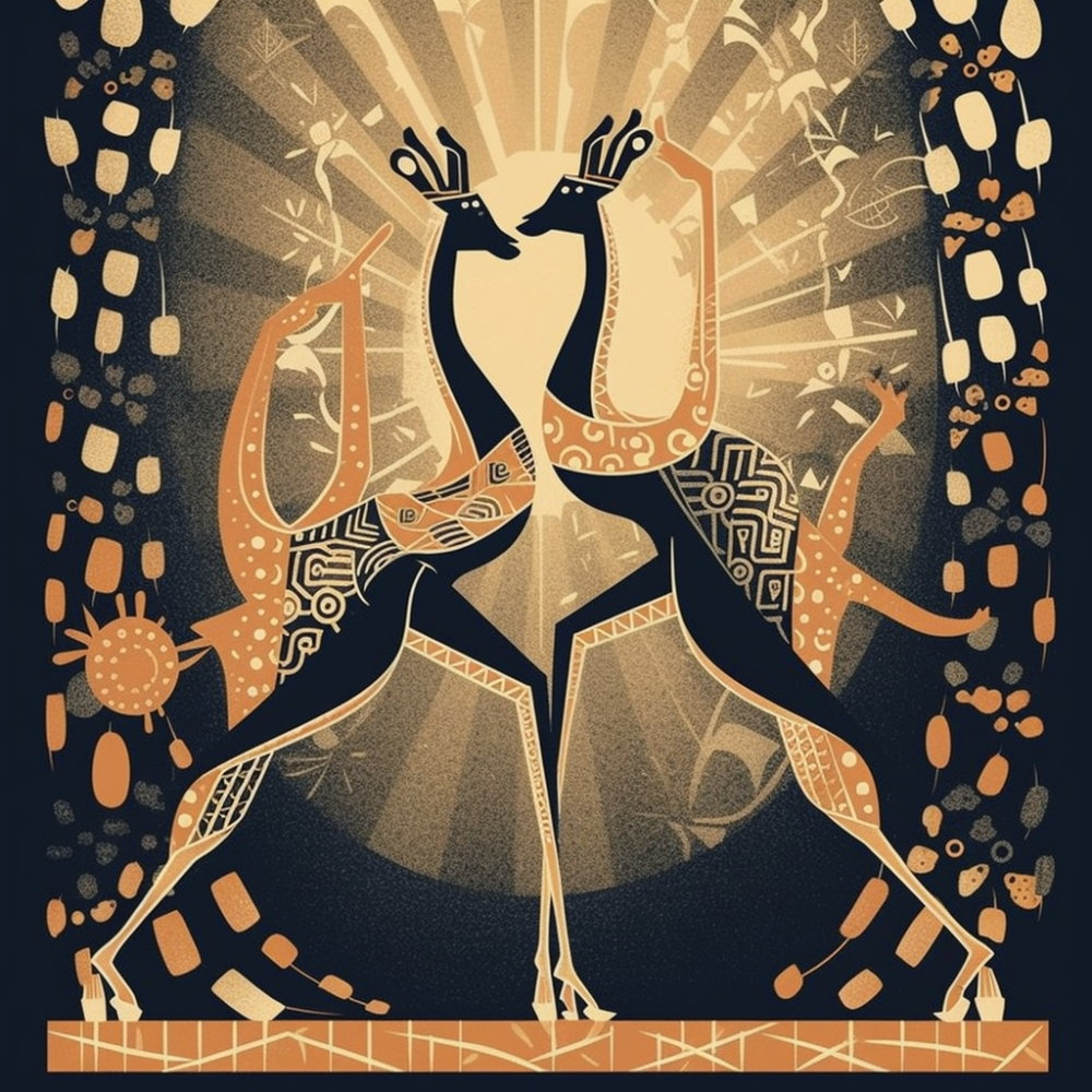 Dancing Giraffes Art Deco Stuff Clothing Mid Century 1
