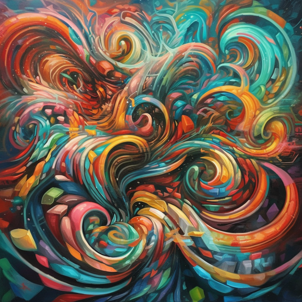 Impossible Painting Dry Brush Acrylic Abstract Convol6