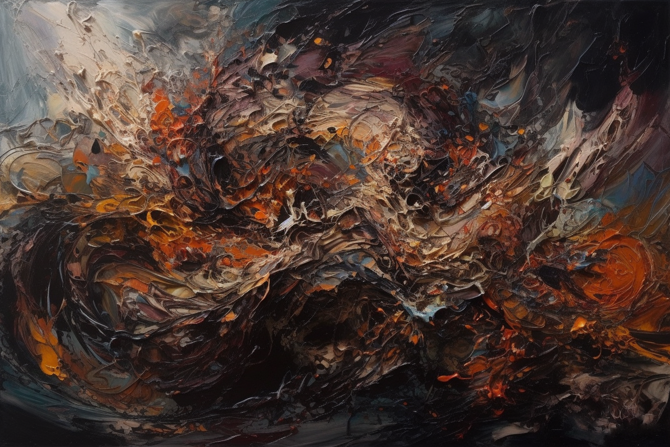 An Abstract Painting With A Lot Of Colorful Splash In46