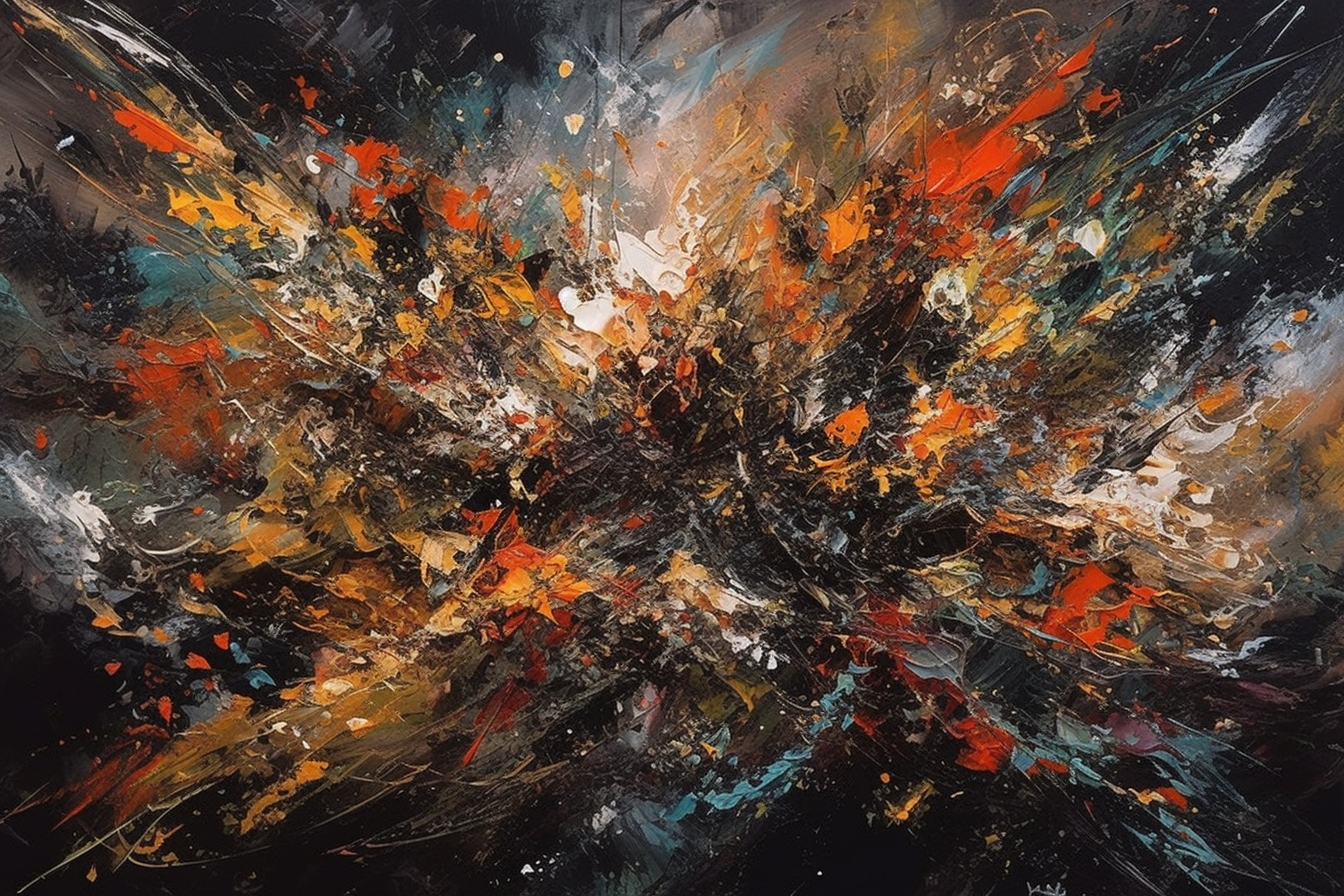 An Abstract Painting With A Lot Of Colorful Splash In47