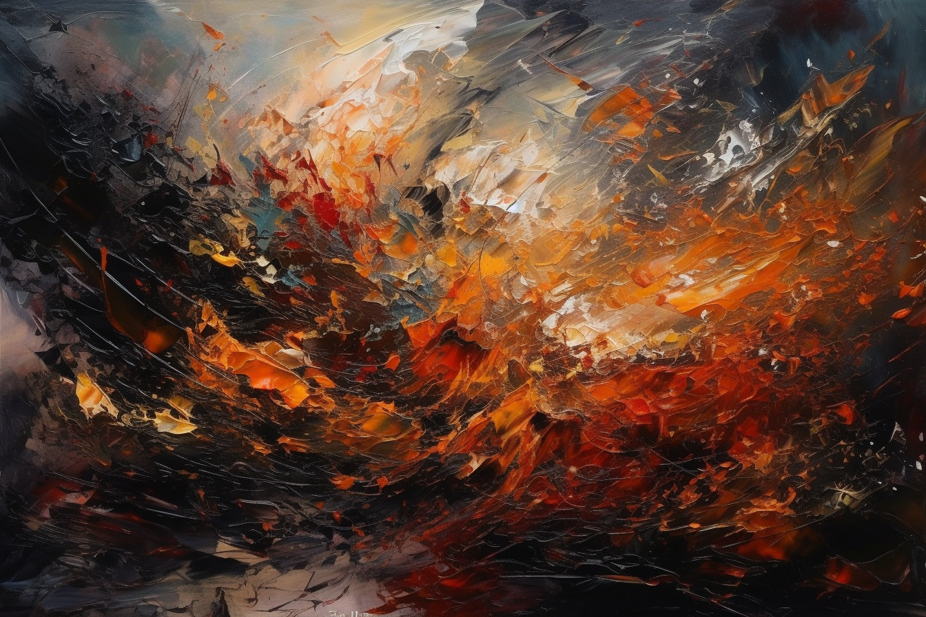 An Abstract Painting With A Lot Of Colorful Splash In48