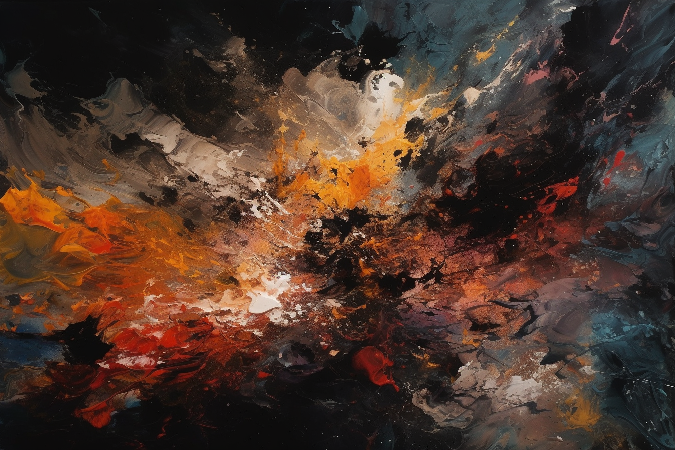 An Abstract Painting With A Lot Of Colorful Splash In49